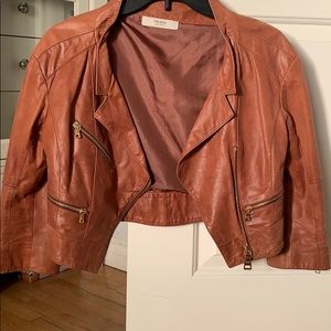 Prada 100% leather zipper jacket